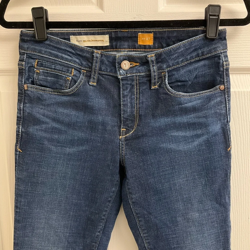 Pilcro and the Letterpress Women's Size 27 Tall Dark Wash Semi Bootcut Jeans - Picture 3 of 12